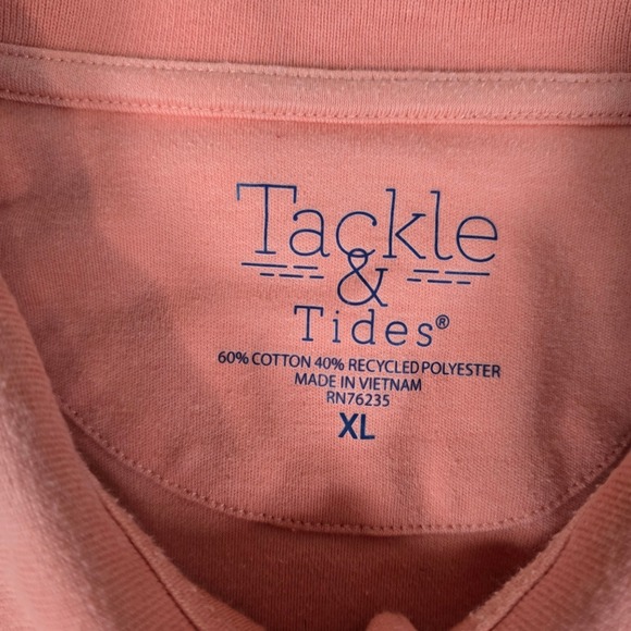 Tackle & Tides Men's Coral Short Sleeve Polo Shirt XL - Picture 3 of 9